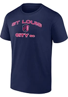 St Louis City SC Navy Blue Heart And Soul Short Sleeve T Shirt
