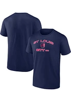 St Louis City SC Navy Blue Heart And Soul Short Sleeve T Shirt