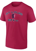 St Louis City SC Red HEART AND SOUL Short Sleeve T Shirt