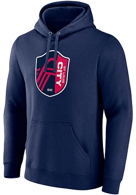 St Louis City SC Mens Navy Blue TEAM LOGO Long Sleeve Hoodie