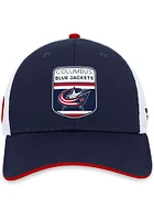 Columbus Blue Jackets 2023 Authentic Pro Draft Trucker Adjustable Hat - Navy Blue