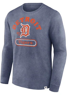 Detroit Tigers Navy Blue Snow Washed Biblend Long Sleeve T Shirt