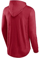 Oklahoma Sooners Mens Crimson Photo Finish Lightweight Slub Long Sleeve Hoodie