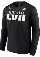 Philadelphia Eagles Black 2022 Super Bowl Bound Graphic Long Sleeve T Shirt