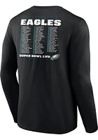 Philadelphia Eagles Black 2022 Super Bowl Bound Graphic Long Sleeve T Shirt