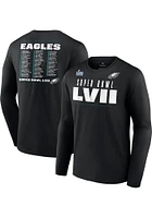 Philadelphia Eagles Black 2022 Super Bowl Bound Graphic Long Sleeve T Shirt