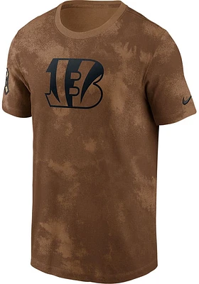 Nike Cincinnati Bengals Brown Salute To Service Sideline Short Sleeve T Shirt