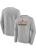 Cincinnati Bengals Mens Grey Bold Move Long Sleeve Crew Sweatshirt