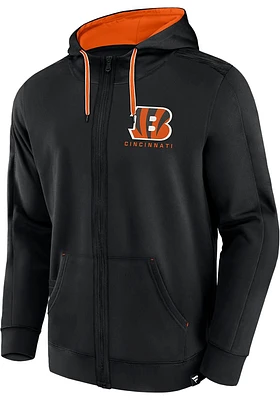 Cincinnati Bengals Mens Black Defender Streaky Poly Long Sleeve Zip