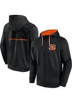 Cincinnati Bengals Mens Black Defender Streaky Poly Long Sleeve Zip