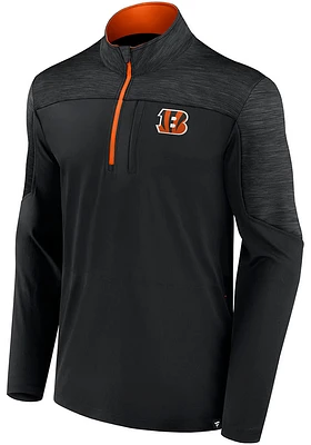 Cincinnati Bengals Mens Black Defender Streaky Long Sleeve 1/4 Zip Pullover