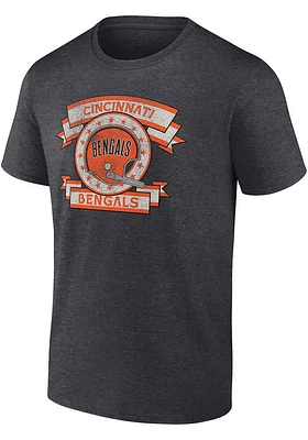 Cincinnati Bengals Grey Heritage Cotton Short Sleeve T Shirt