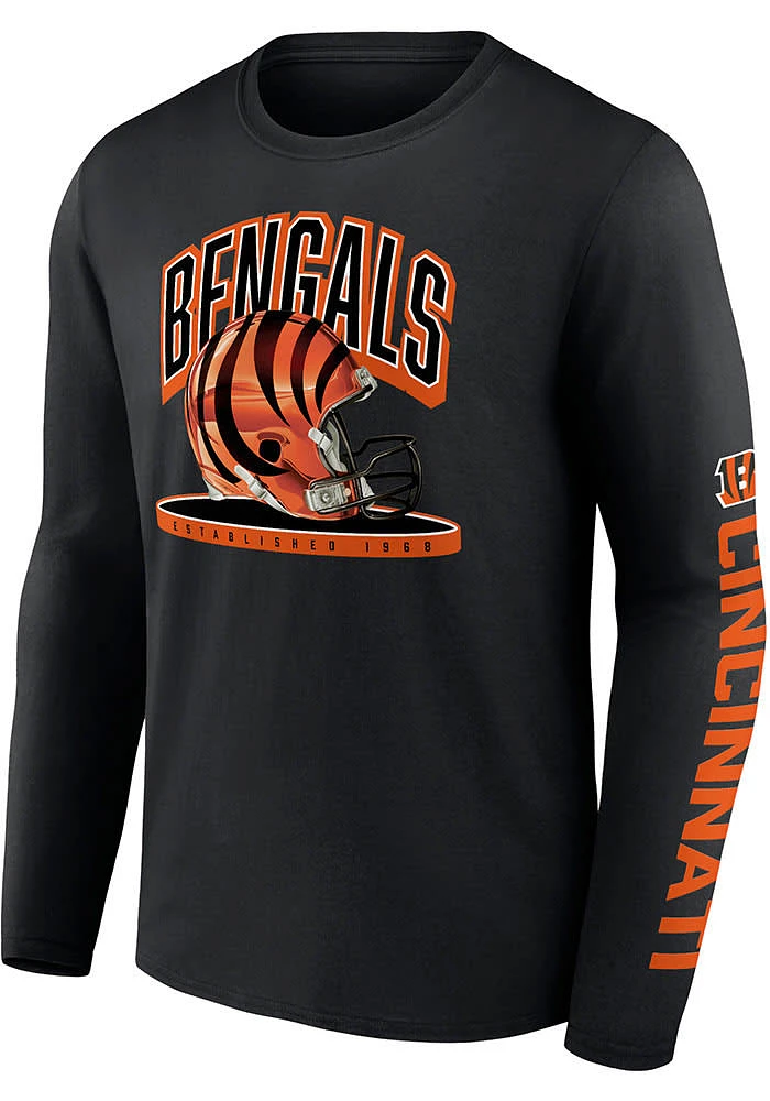 Cincinnati Bengals Black Helmet Platform Long Sleeve T Shirt