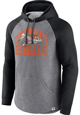 Cincinnati Bengals Mens Grey Heritage Raglan Fashion Hood