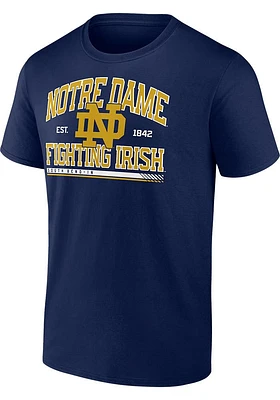Notre Dame Fighting Irish Navy Blue Modern Stack Short Sleeve T Shirt