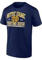 Notre Dame Fighting Irish Navy Blue Modern Stack Short Sleeve T Shirt