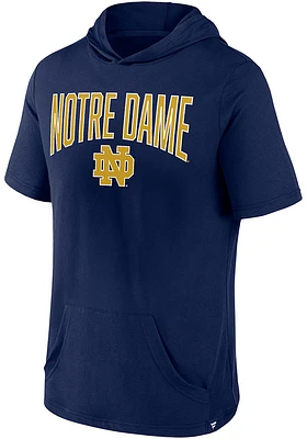 Notre Dame Fighting Irish Navy Blue Biblend Short Sleeve Hoods