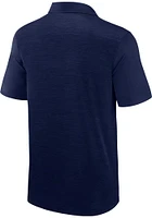 Notre Dame Fighting Irish Mens Navy Blue Poly Heathered Mesh and Solid Short Sleeve Polo