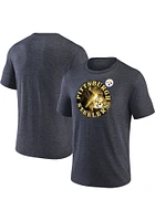 Pittsburgh Steelers Charcoal True Classics Triblend Short Sleeve Fashion T Shirt
