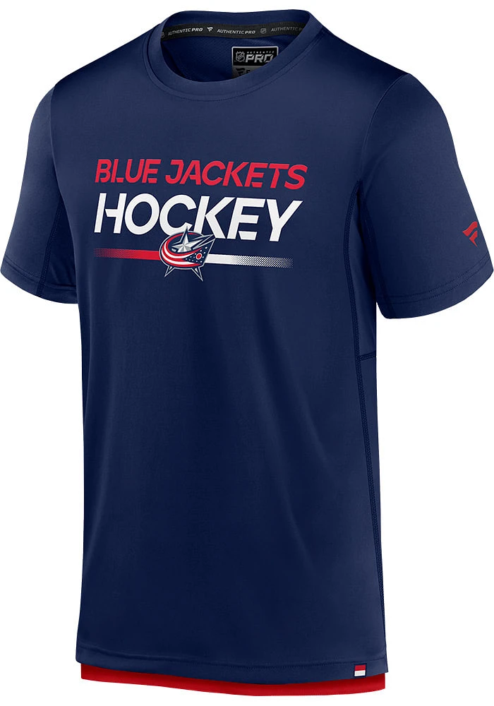 Columbus Blue Jackets Authentic Pro Rink Short Sleeve T Shirt