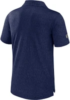 Columbus Blue Jackets Mens Navy AUTHENTIC PRO JACQUARD Short Sleeve Polo