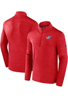 Columbus Blue Jackets Mens Red Authentic Pro Rink Long Sleeve Qtr Zip Pullover