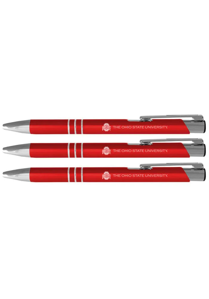 Ohio State Buckeyes 3 Pack Ball Point Pen Set - Red
