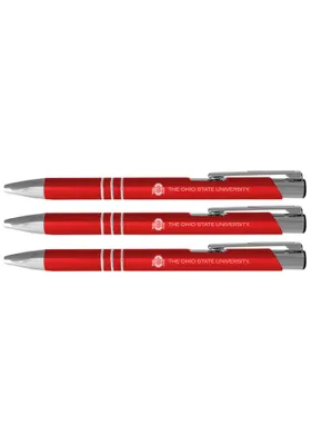 Ohio State Buckeyes 3 Pack Ball Point Pen Set - Red