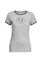 Texas Womens Grey Heart Arrow Short Sleeve T-Shirt