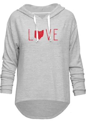 Ohio Womens Grey Love Long Sleeve Light Weight Hood