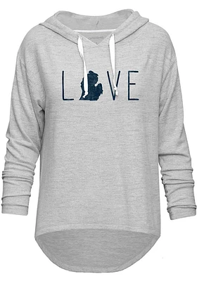 Michigan Womens Grey Love Hooded Sweatshirt