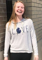 Michigan Womens Grey Love Hooded Sweatshirt