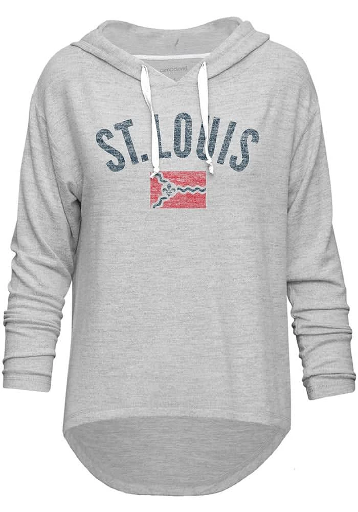 St Louis Womens Grey Flag Hooded Sweatshirt