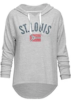 St Louis Womens Grey Flag Hooded Sweatshirt