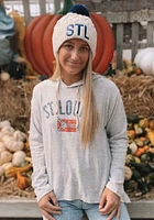 St Louis Womens Grey Flag Hooded Sweatshirt