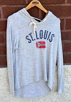 St Louis Womens Grey Flag Hooded Sweatshirt