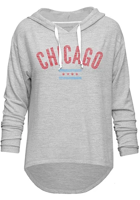 Chicago Womens Grey Flag Hooded Sweatshirt
