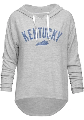 Kentucky Womens Grey State Shape Hooded Sweatshirt
