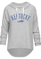 Kentucky Womens Grey State Shape Hooded Sweatshirt