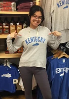 Kentucky Womens Grey State Shape Hooded Sweatshirt