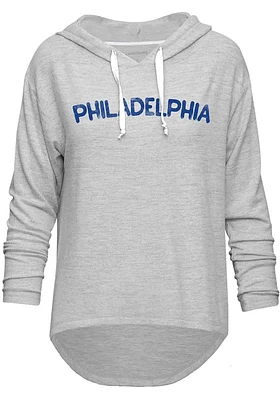 Philadelphia Womens Grey Watercolor Hooded Sweatshirt