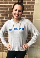 Philadelphia Womens Grey Watercolor Hooded Sweatshirt
