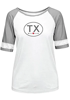 Texas Womens White Circle Arrow Short Sleeve T-Shirt