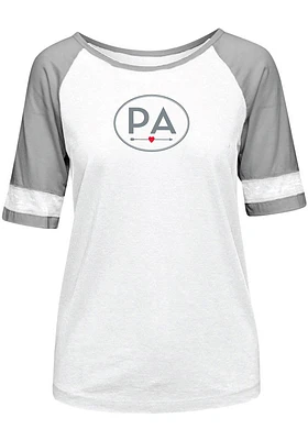 Pennsylvania Womens White Circle Arrow Short Sleeve T-Shirt