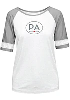 Pennsylvania Womens White Circle Arrow Short Sleeve T-Shirt