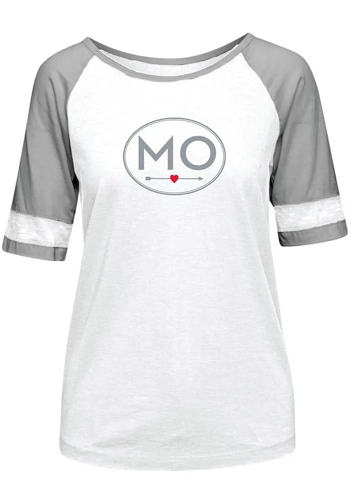 Missouri Womens White Circle Arrow Short Sleeve T-Shirt