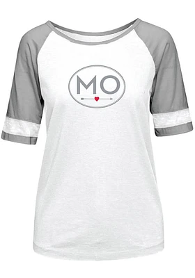 Missouri Womens White Circle Arrow Short Sleeve T-Shirt