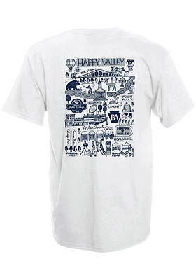 Pennsylvania Womens White Julia Gash Short Sleeve T-Shirt