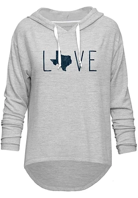 Texas Womens Grey Love Hooded Sweatshirt
