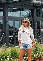 Texas Womens Grey Love Hooded Sweatshirt